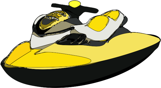 Yellow Jet Ski Illustration PNG