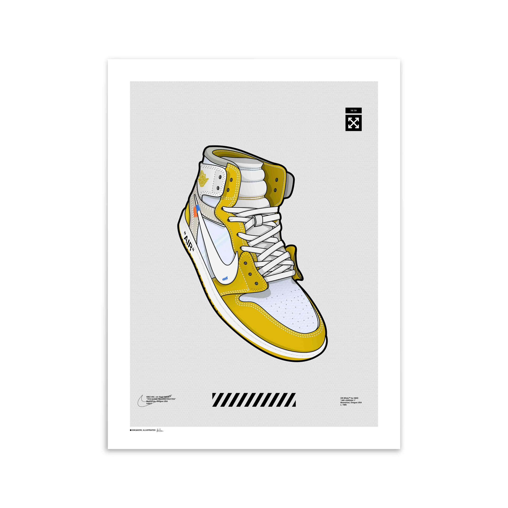 Einposter Mit Einem Gelben Und Weißen Schuh. Wallpaper