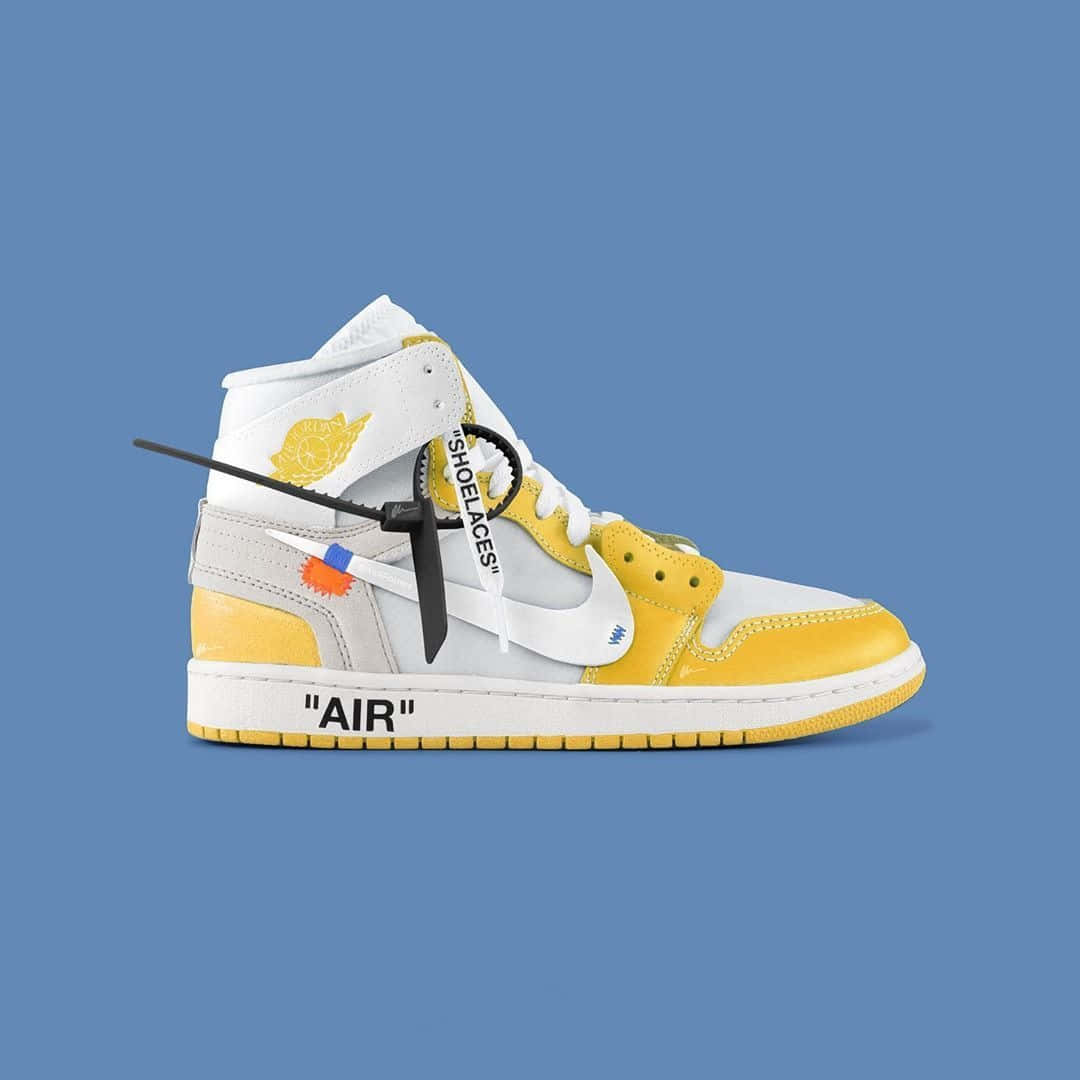 Yellow Jordan Off-white Air Wallpaper