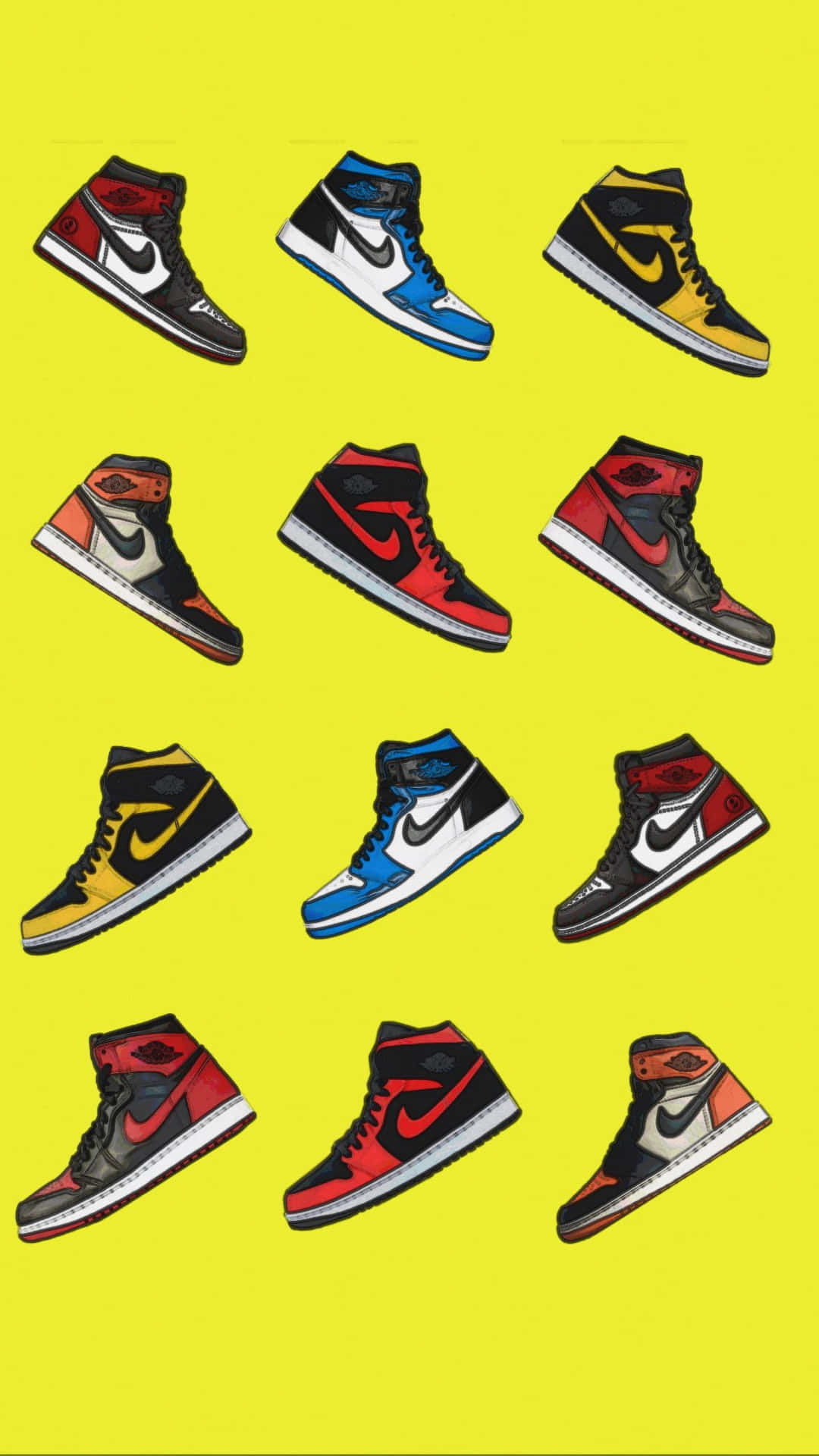 Flyd på dine fødder med gule Jordan-sneakers. Wallpaper