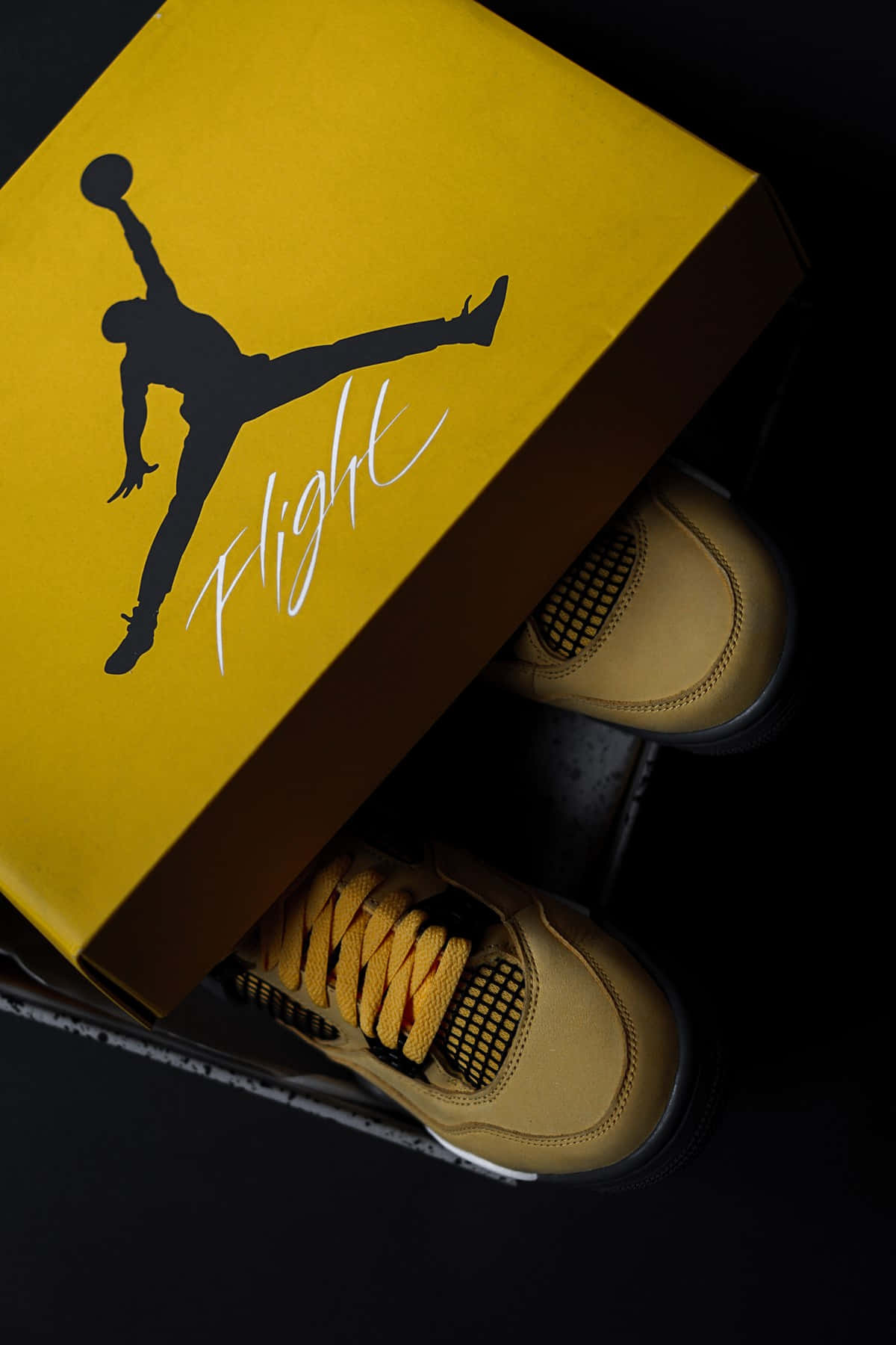 Yellow Jordan Shoebox Logo Wallpaper