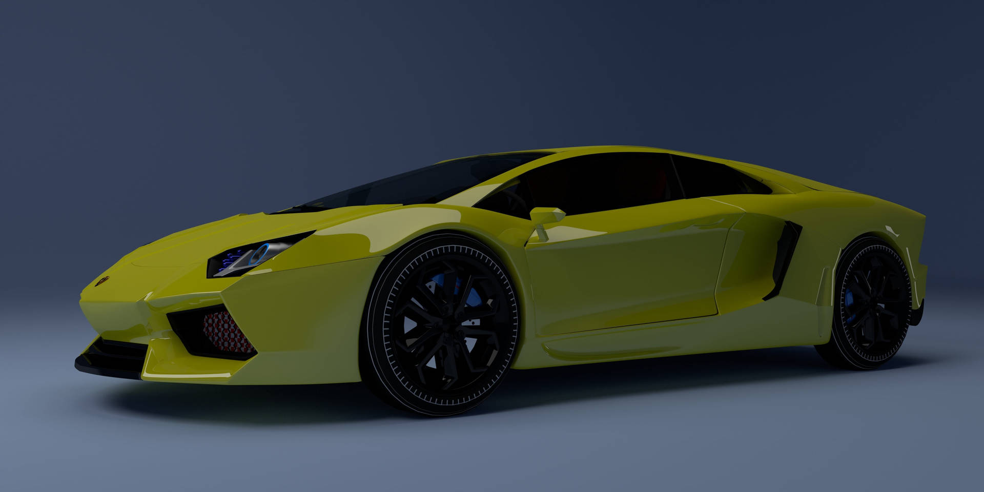 Lamborghiniamarillo En 3d Para Fondo De Pantalla De Computadora O Móvil. Fondo de pantalla