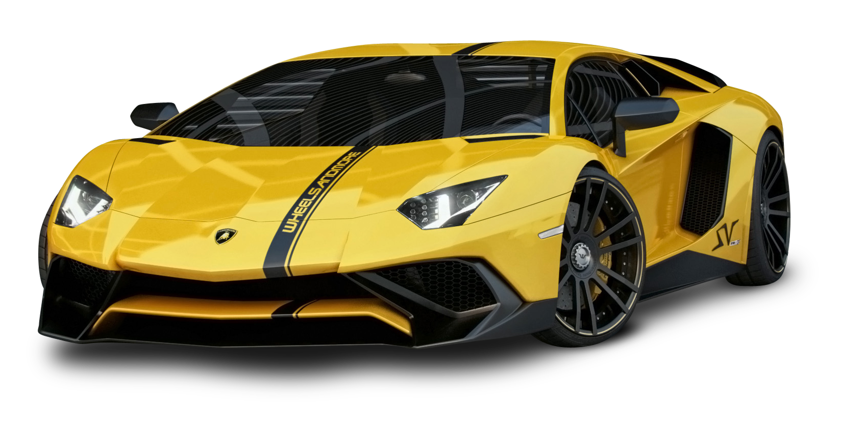 Yellow Lamborghini Aventador S V PNG