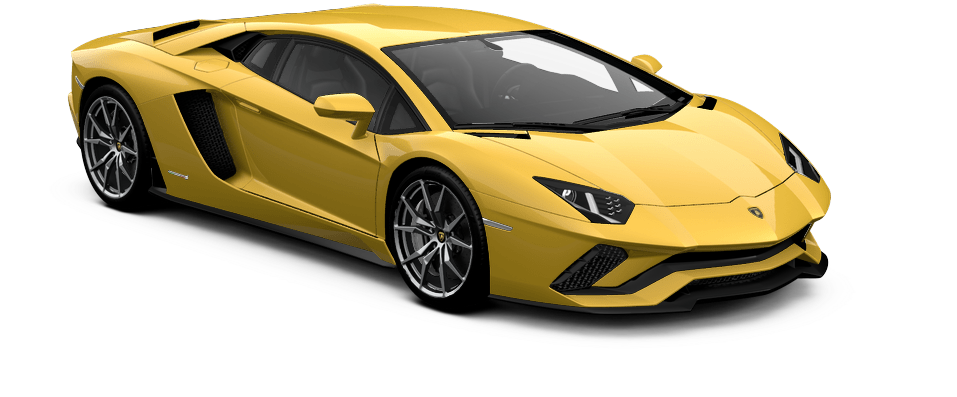 Yellow Lamborghini Aventador Side View PNG