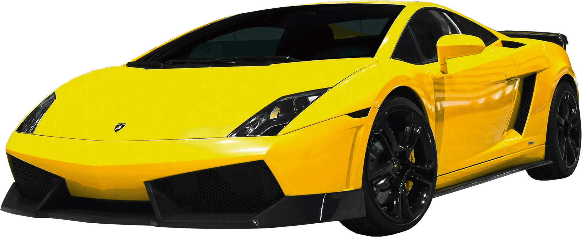 Yellow Lamborghini Gallardo Side View PNG