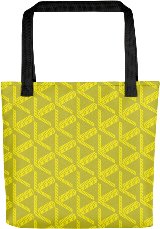 Yellow Lattice Pattern Tote Bag PNG
