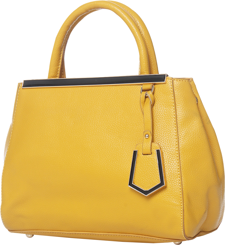 Yellow Leather Handbag Isolated PNG