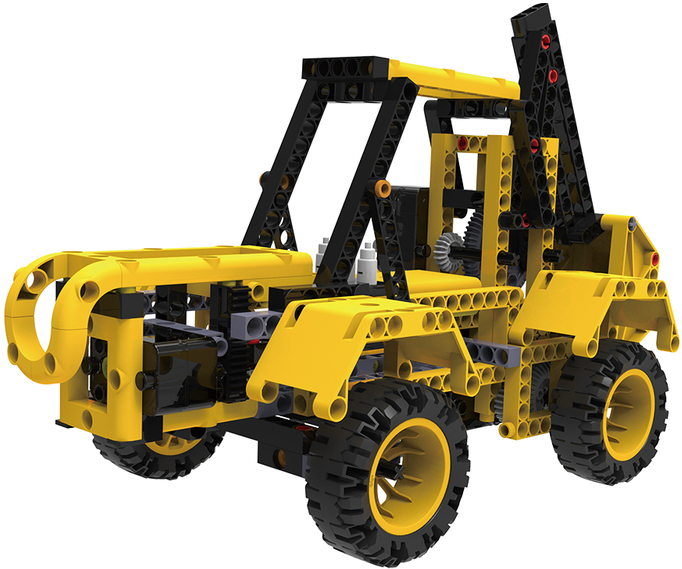 Yellow Lego Bulldozer Model PNG