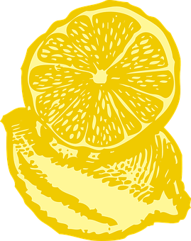 Yellow Lemon Slice Graphic PNG