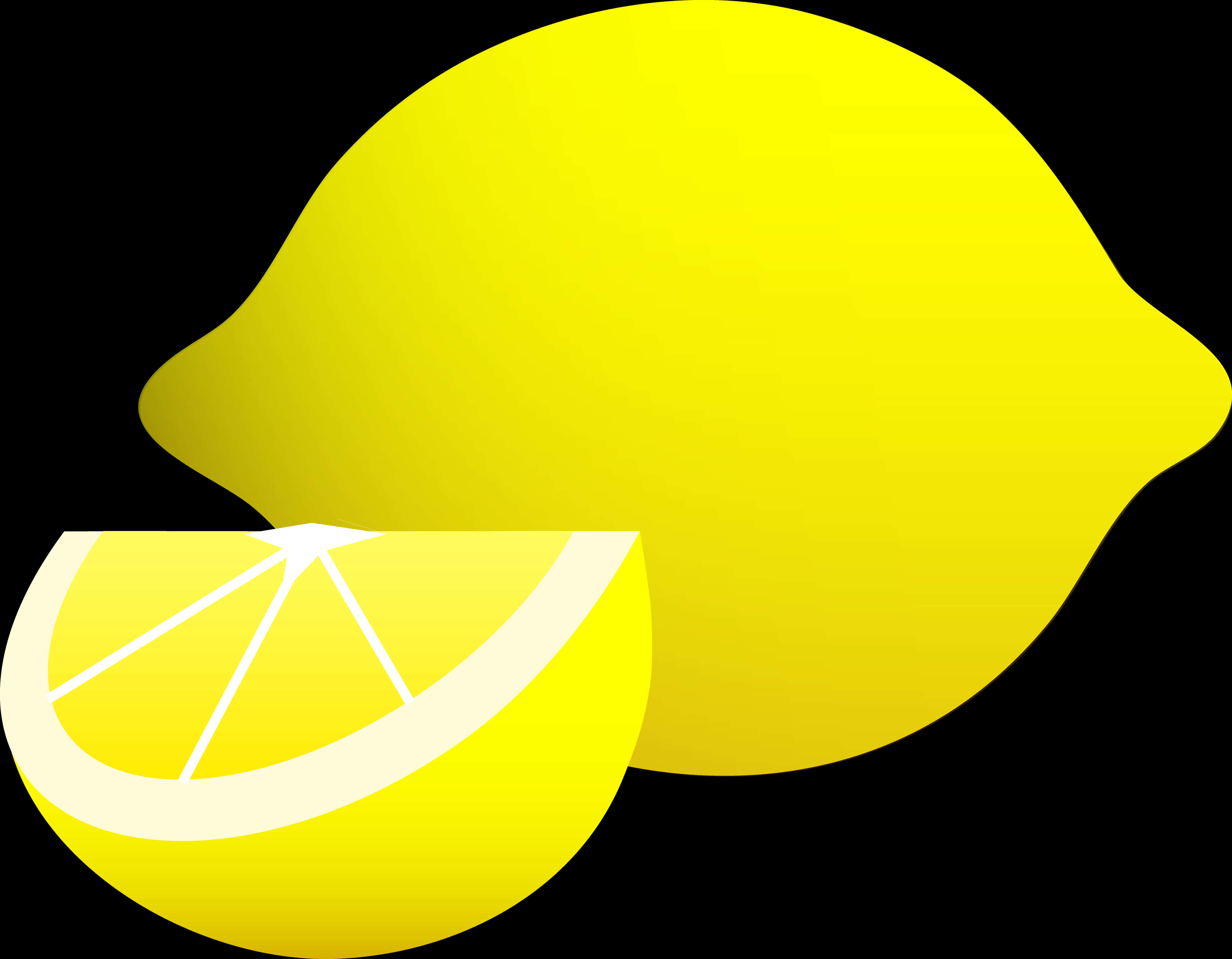Yellow Lemonand Slice Graphic PNG