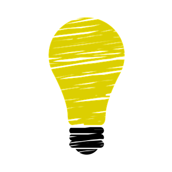 Yellow Lightbulb Graphic PNG