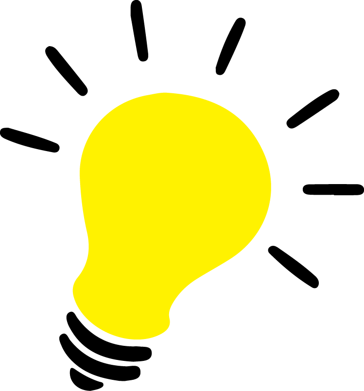 Yellow Lightbulb Graphicon Black Background PNG