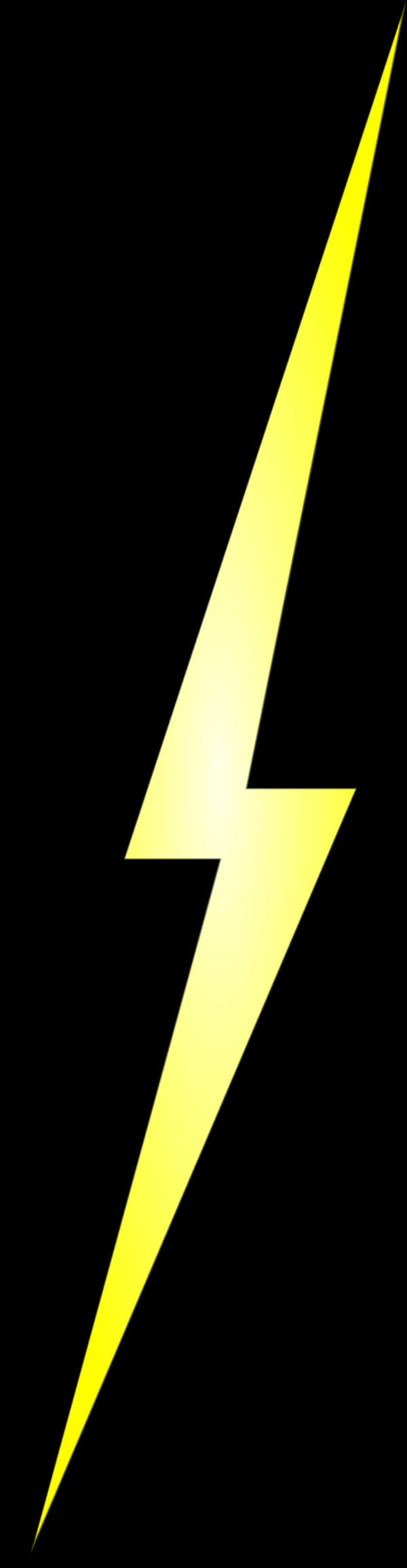 Yellow Lightning Bolt Black Background PNG