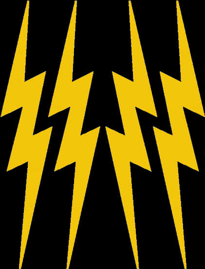 Yellow Lightning Boltson Black Background PNG