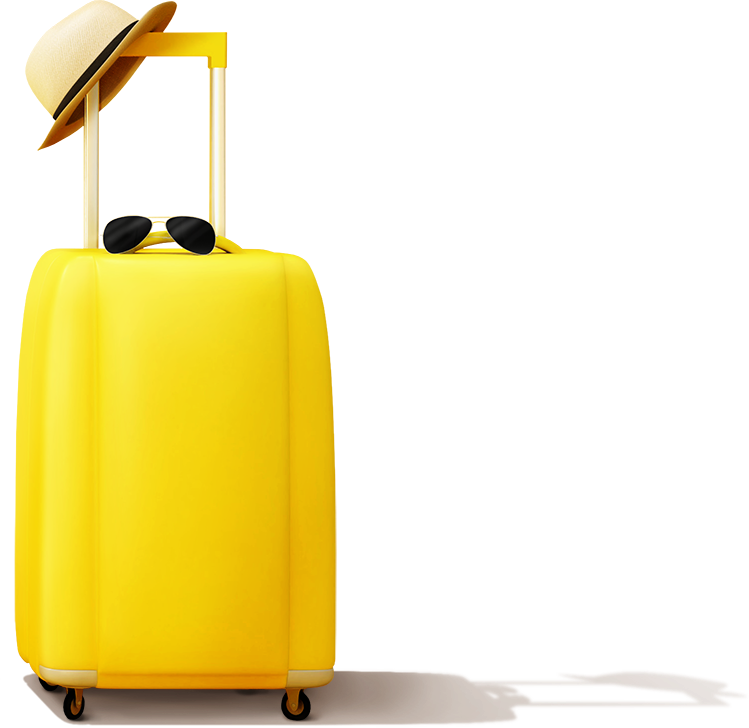 Yellow Luggage Bag Travel Accessories PNG