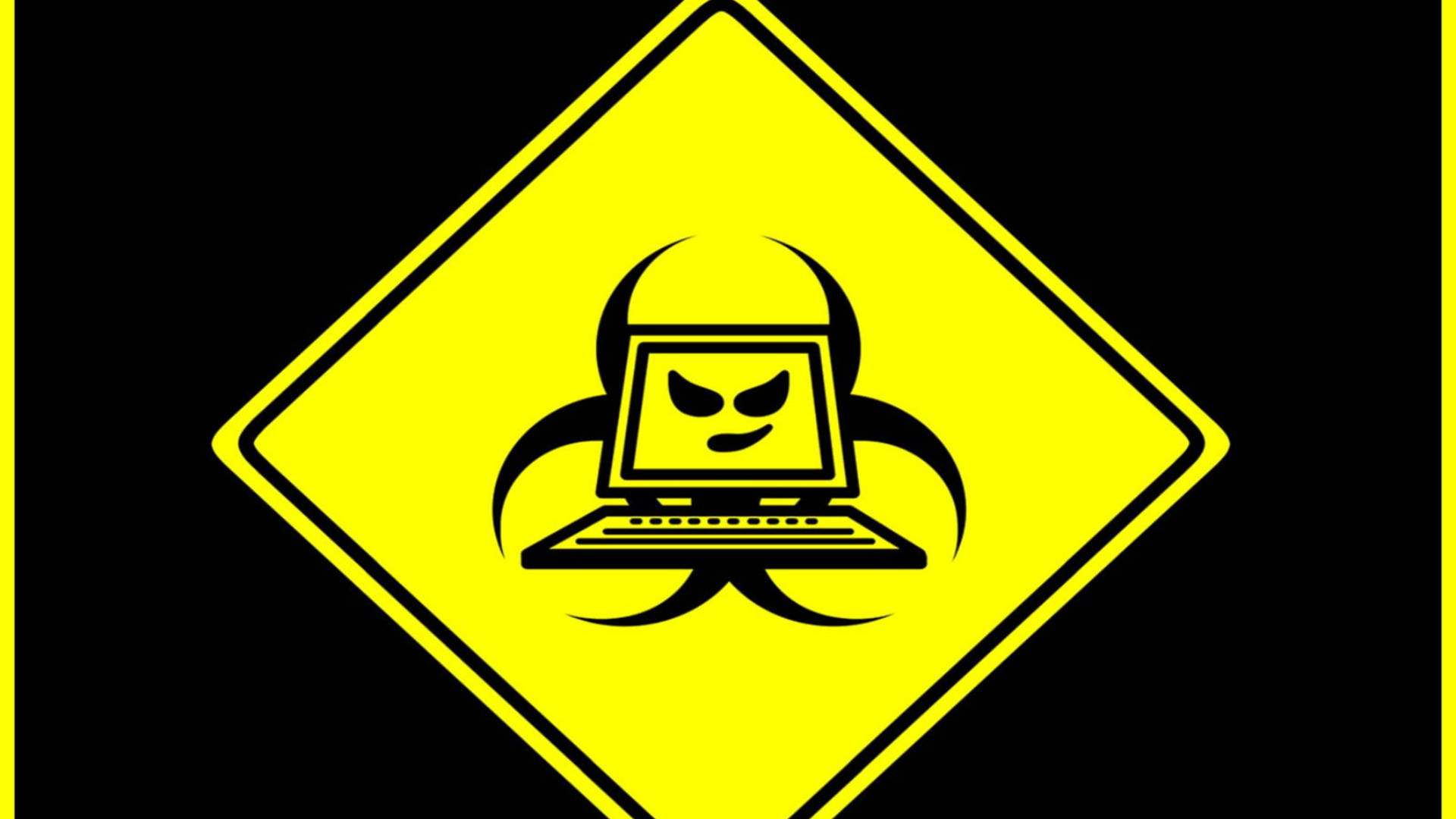 Yellow Malware Hacker Logo Wallpaper
