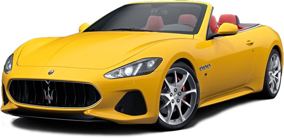 Yellow Maserati Convertible Sports Car PNG