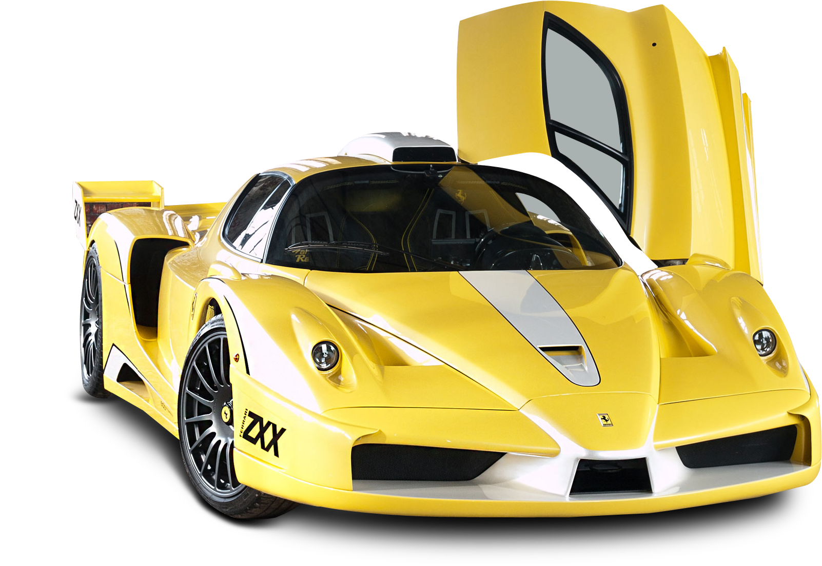 Yellow Maserati Racecarwith Open Door PNG