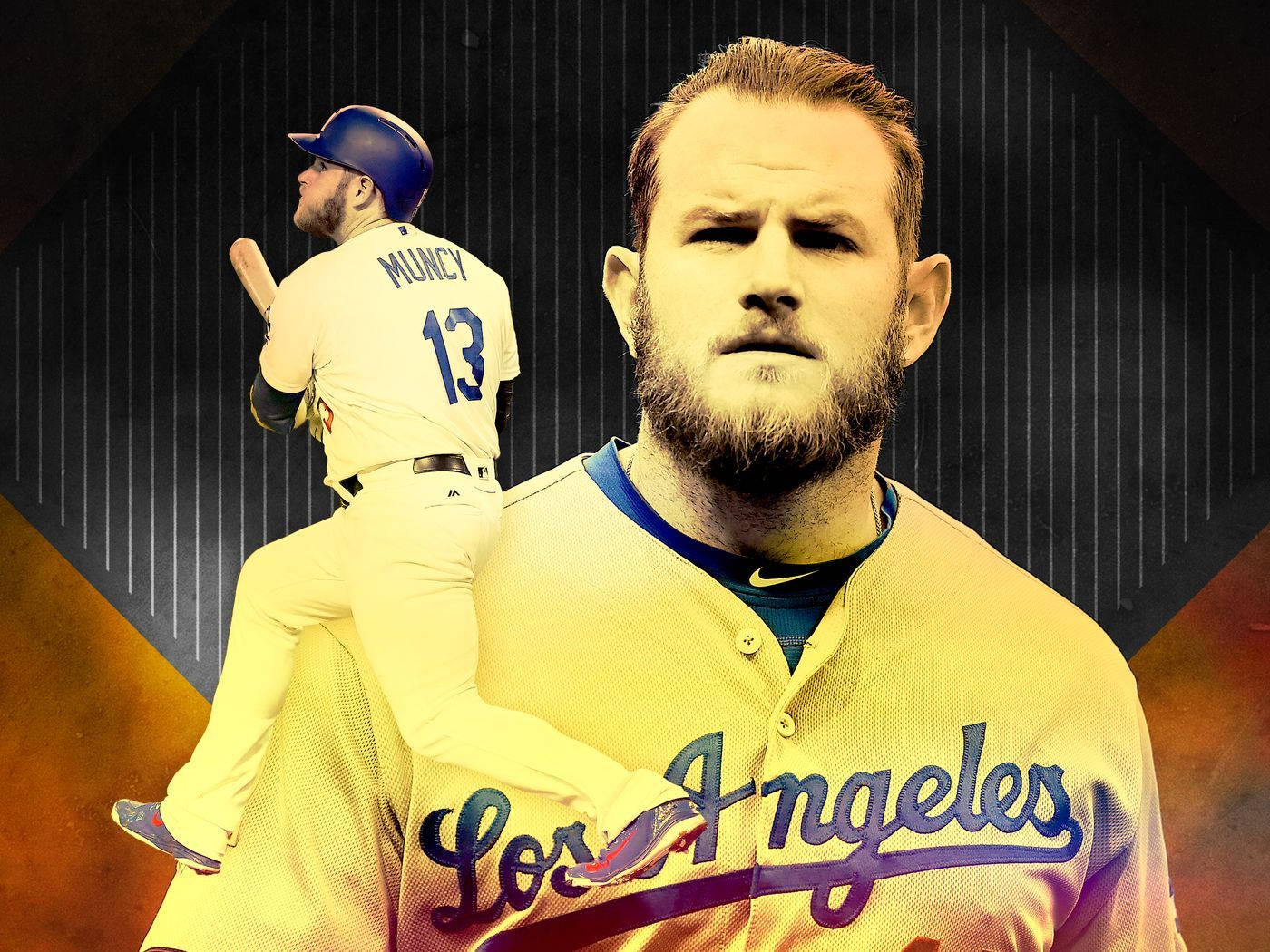 Max Muncy in Action on the Field Wallpaper