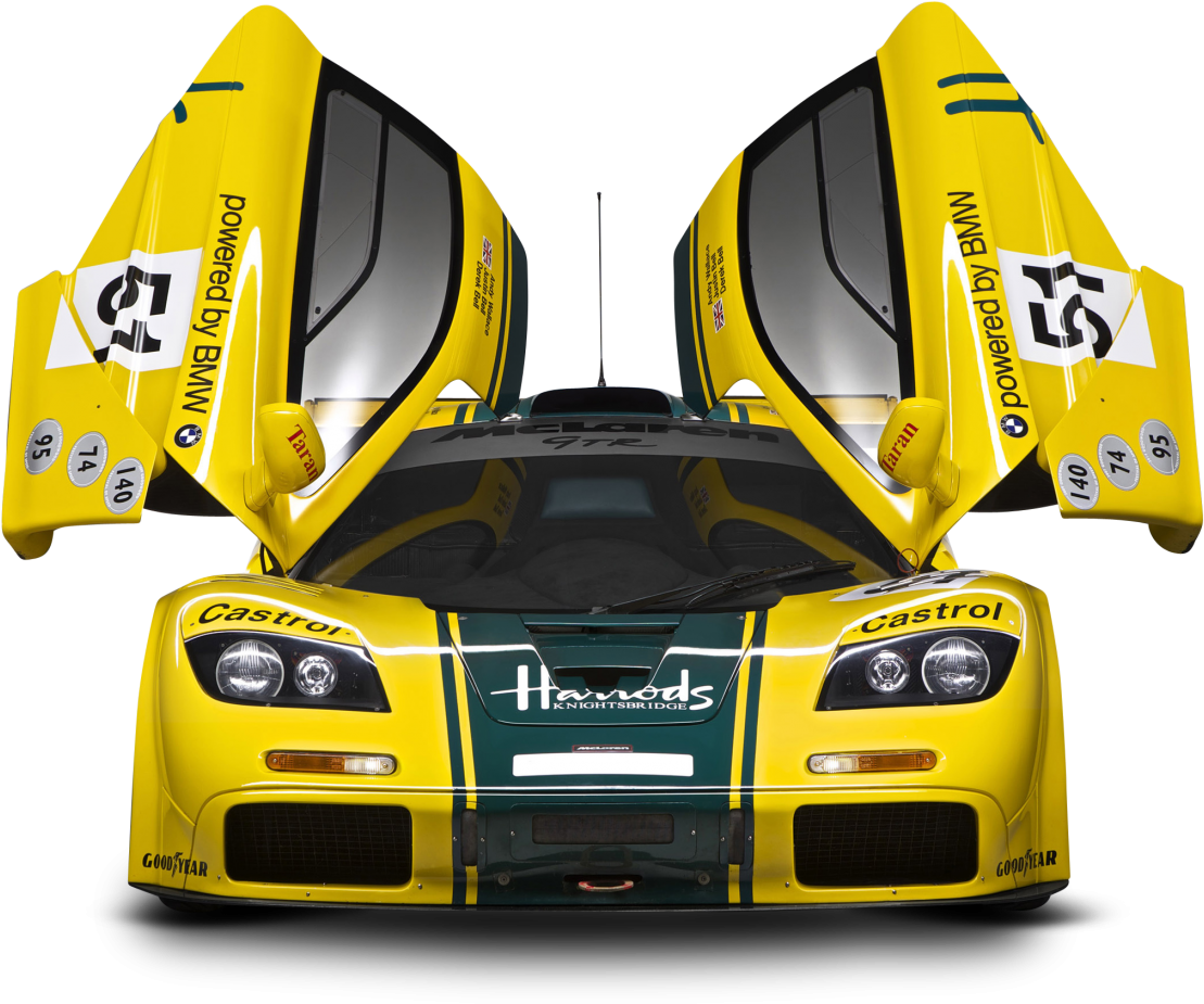Yellow Mc Laren F1 G T R Racecar PNG