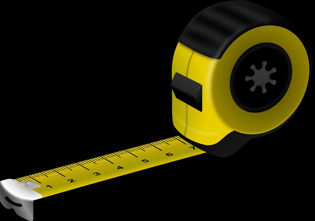 Yellow Measuring Tape Extended PNG