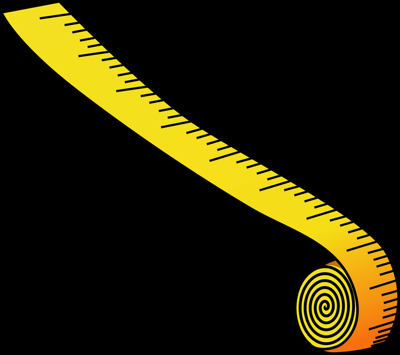 Yellow Measuring Tape Graphic PNG
