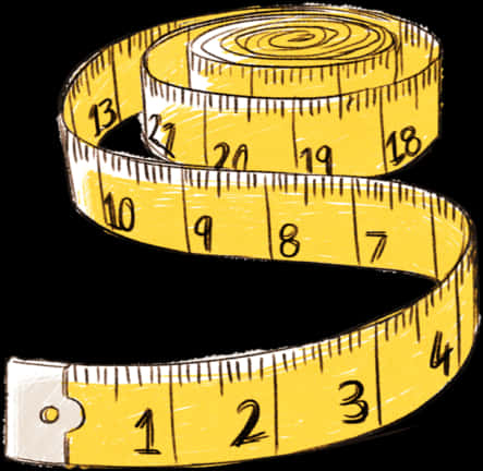 Yellow Measuring Tape Illustration PNG
