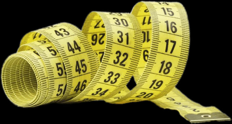 Yellow Measuring Tape Rolled PNG