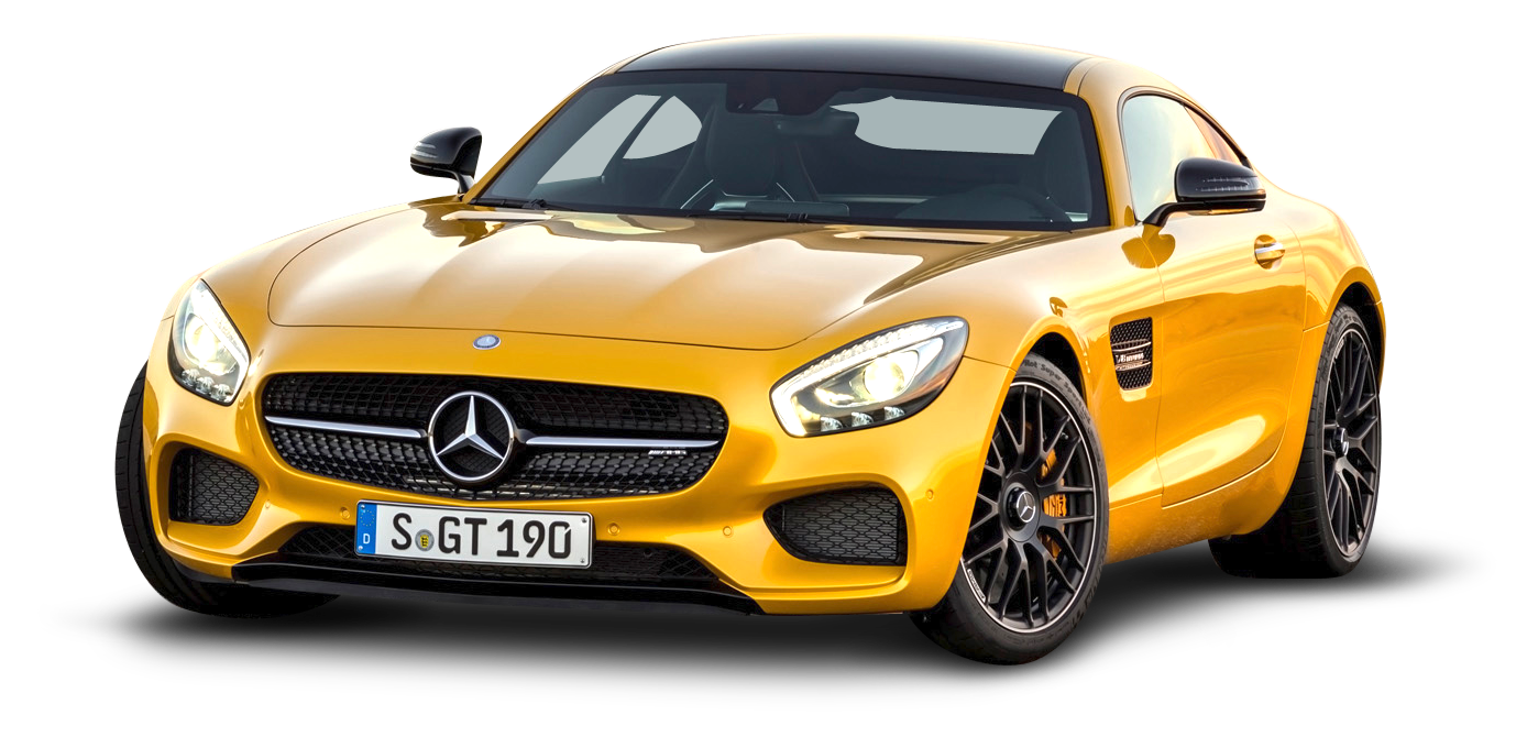 Yellow Mercedes A M G G T Side View PNG