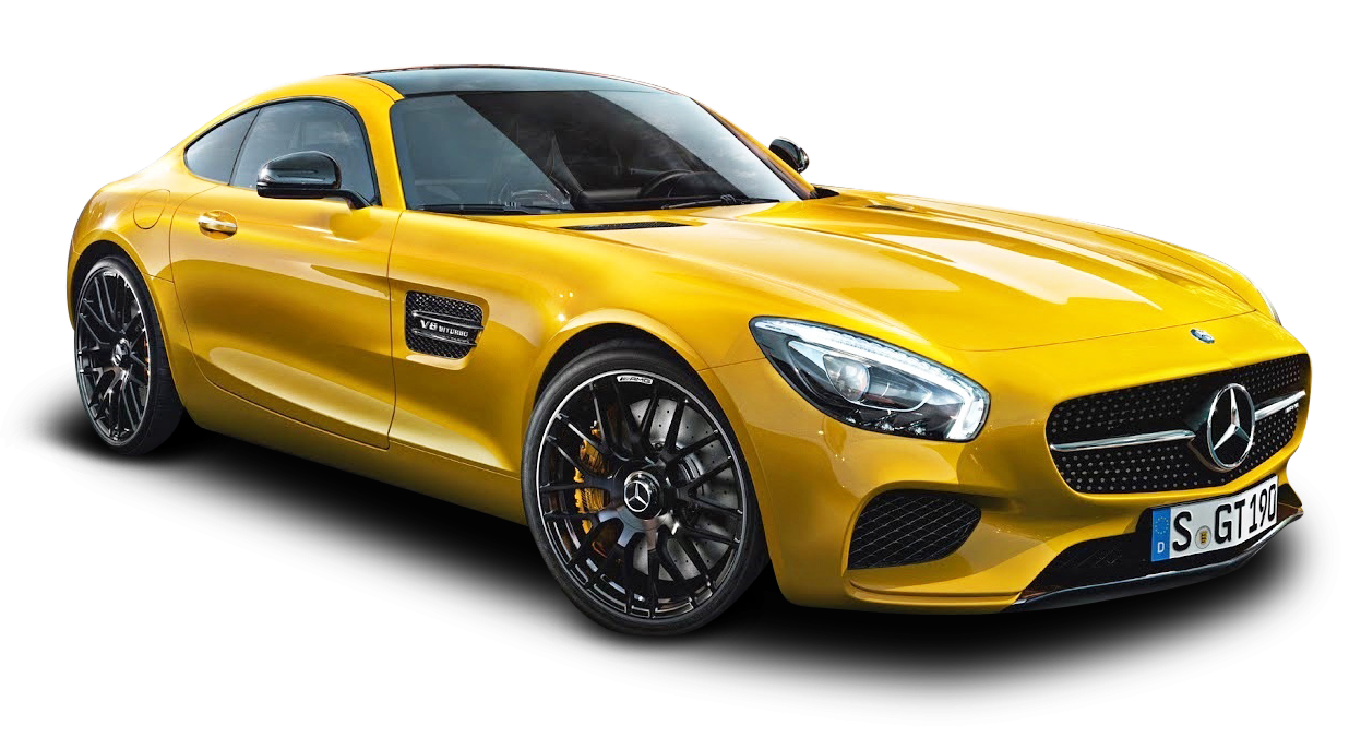 Yellow Mercedes A M G G T Side View PNG