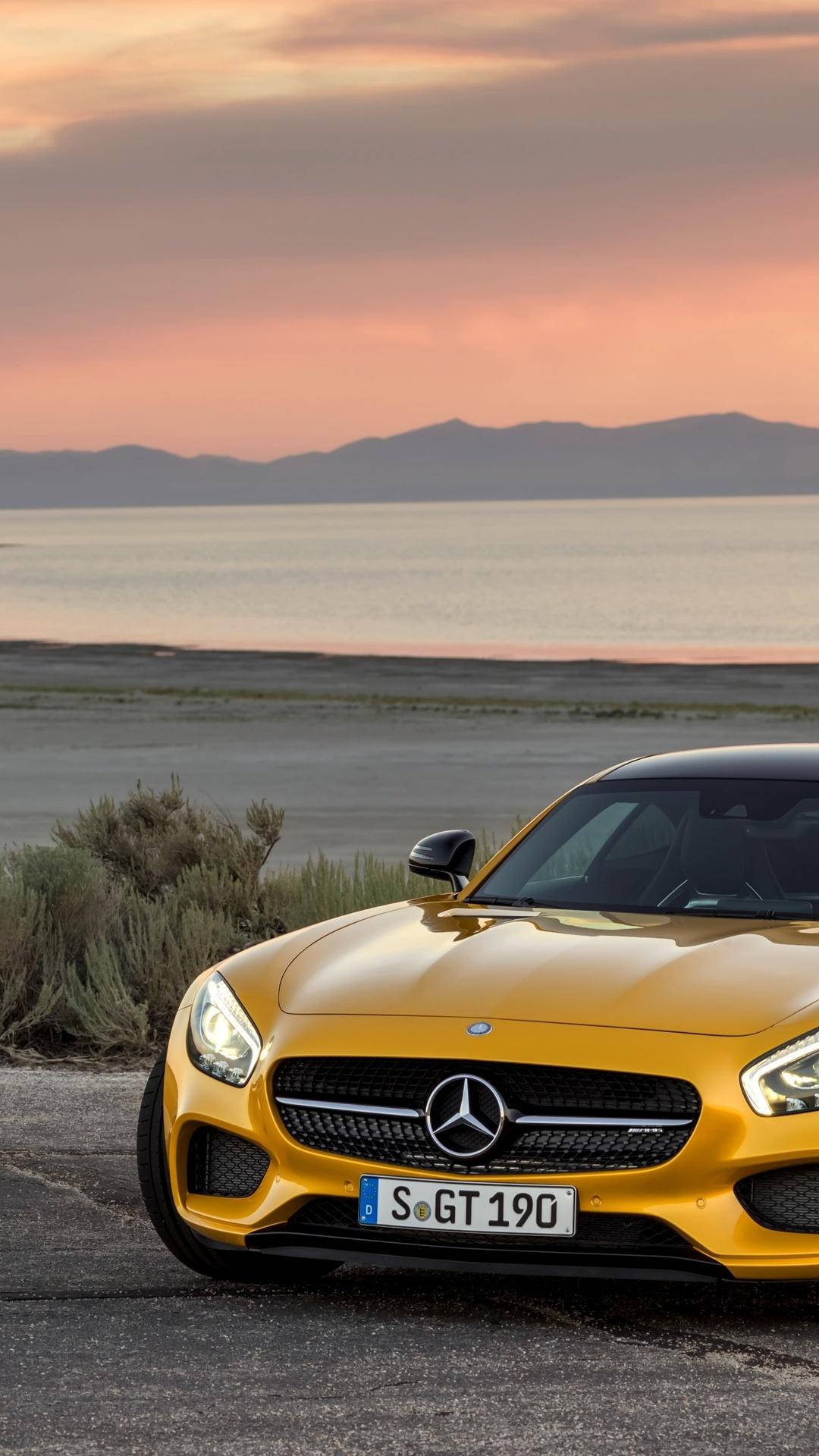 Yellow Mercedes-amg Beach Iphone