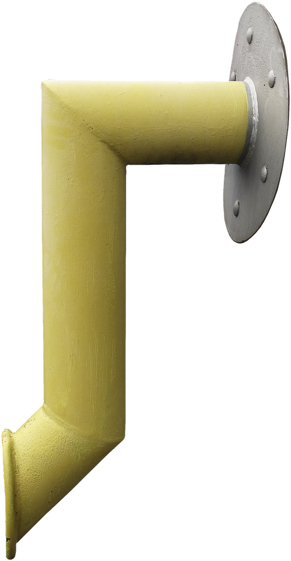 Yellow Metal Pipewith Flange PNG