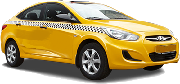 Yellow Modern Taxi Cab PNG