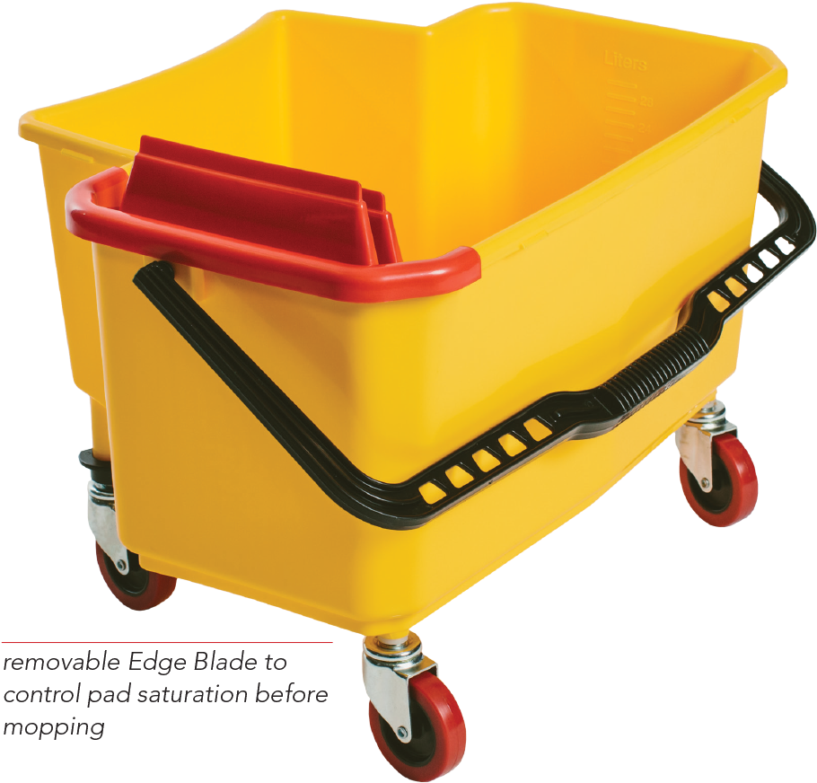 Yellow Mop Bucket With Wringer PNG