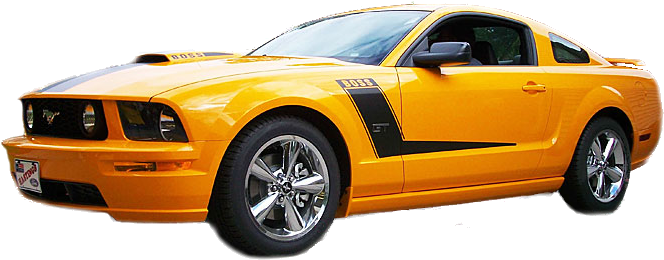 Yellow Mustang G T Sports Car PNG