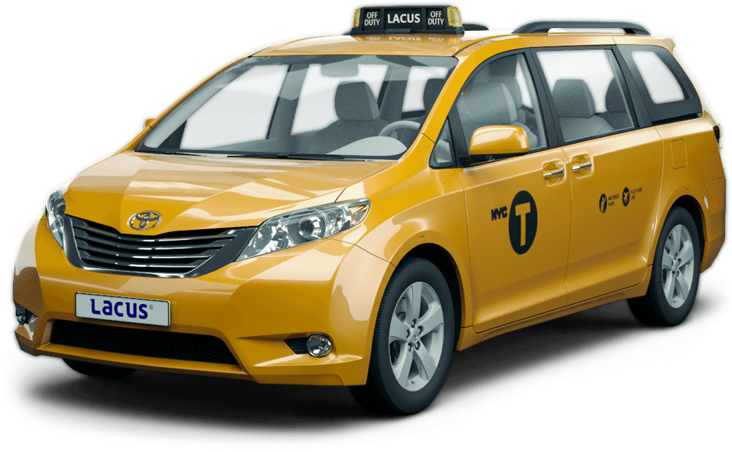 Yellow N Y C Taxi Minivan PNG