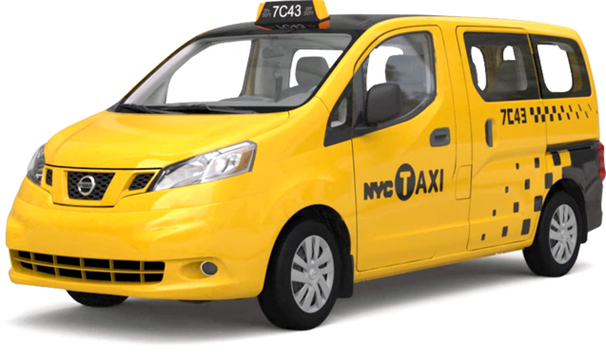 Yellow N Y C Taxi Van PNG