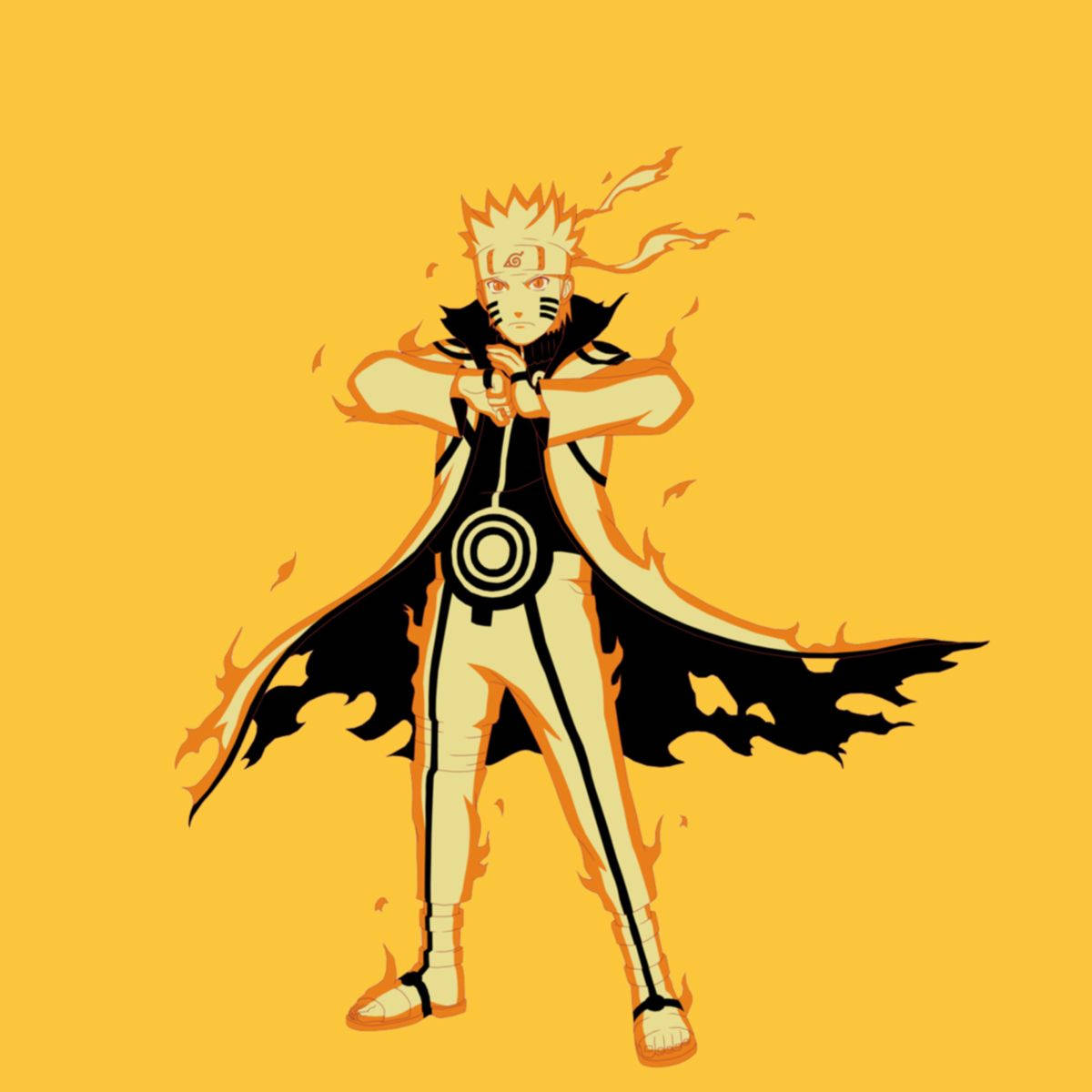 Yellow Naruto In Beast Cloak Wallpaper