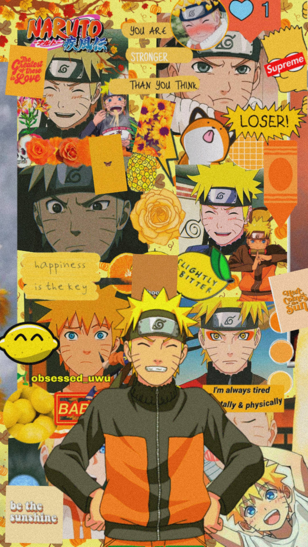 Rejs gennem Naruto-verdenen på en dristig ny måde med hjælp fra Yellow Naruto! Wallpaper
