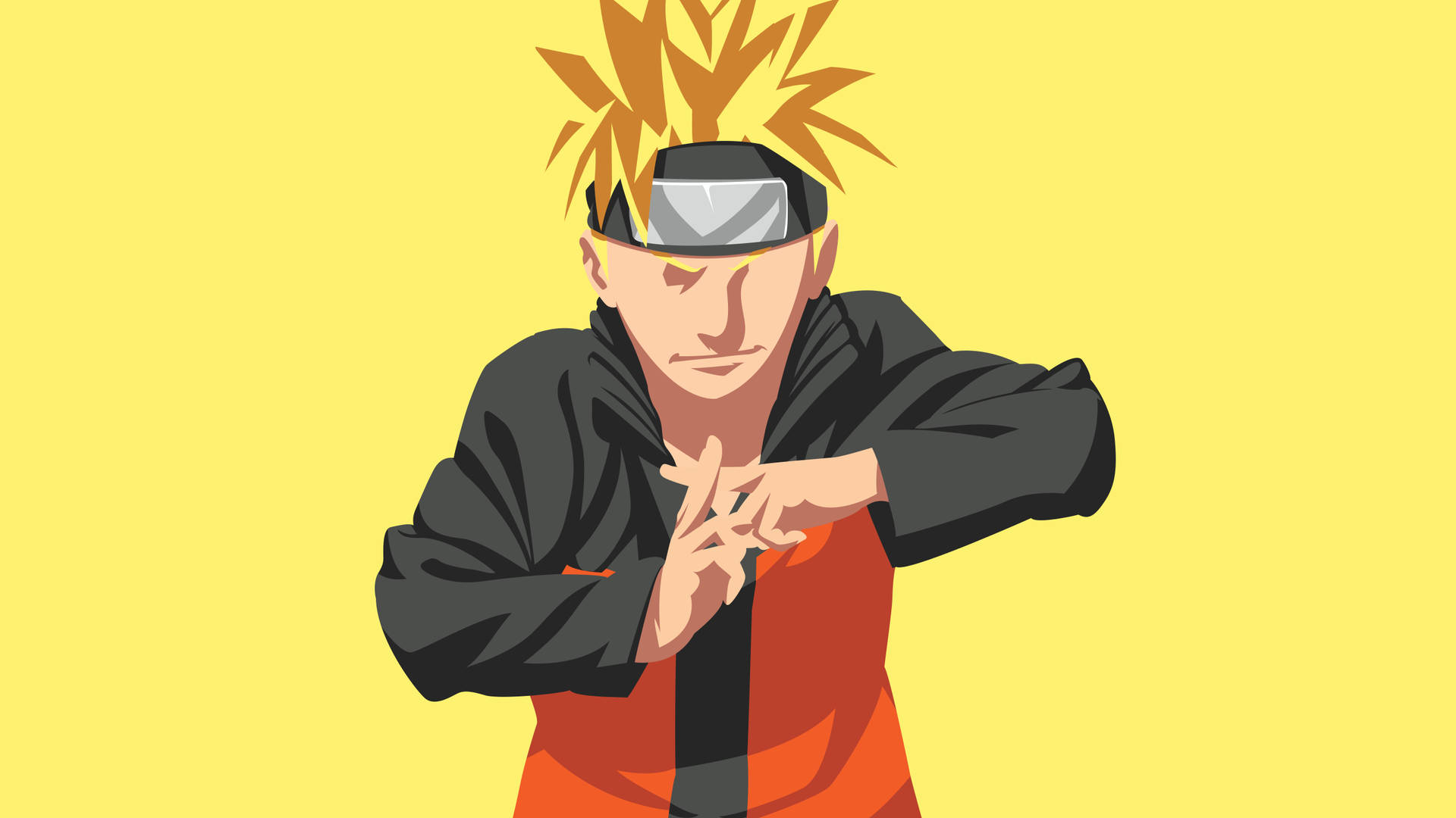 Invocaciónde Naruto En Movimiento Ninja Amarillo. Fondo de pantalla