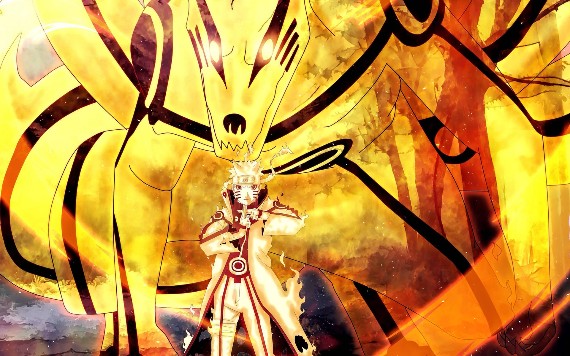 A Character Is Standing In Front Of A Yellow Dragon Wallpaper