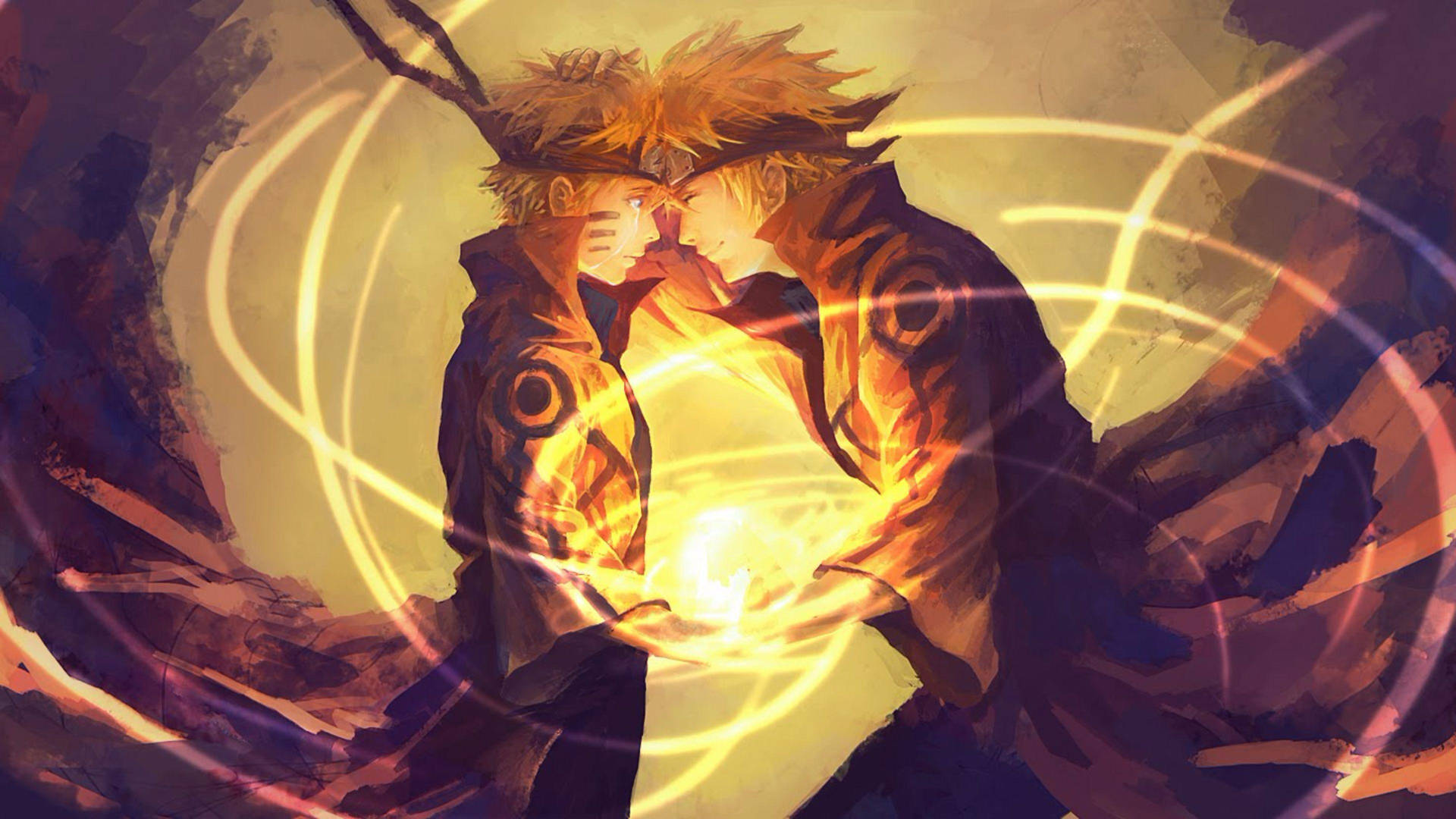 Enelektrifierande Bild Av Naruto Uzumaki, Huvudpersonen I Anime-serien Naruto Shippuden, Som Hans Ljusinfunderade Yellow-flash Själv. Wallpaper