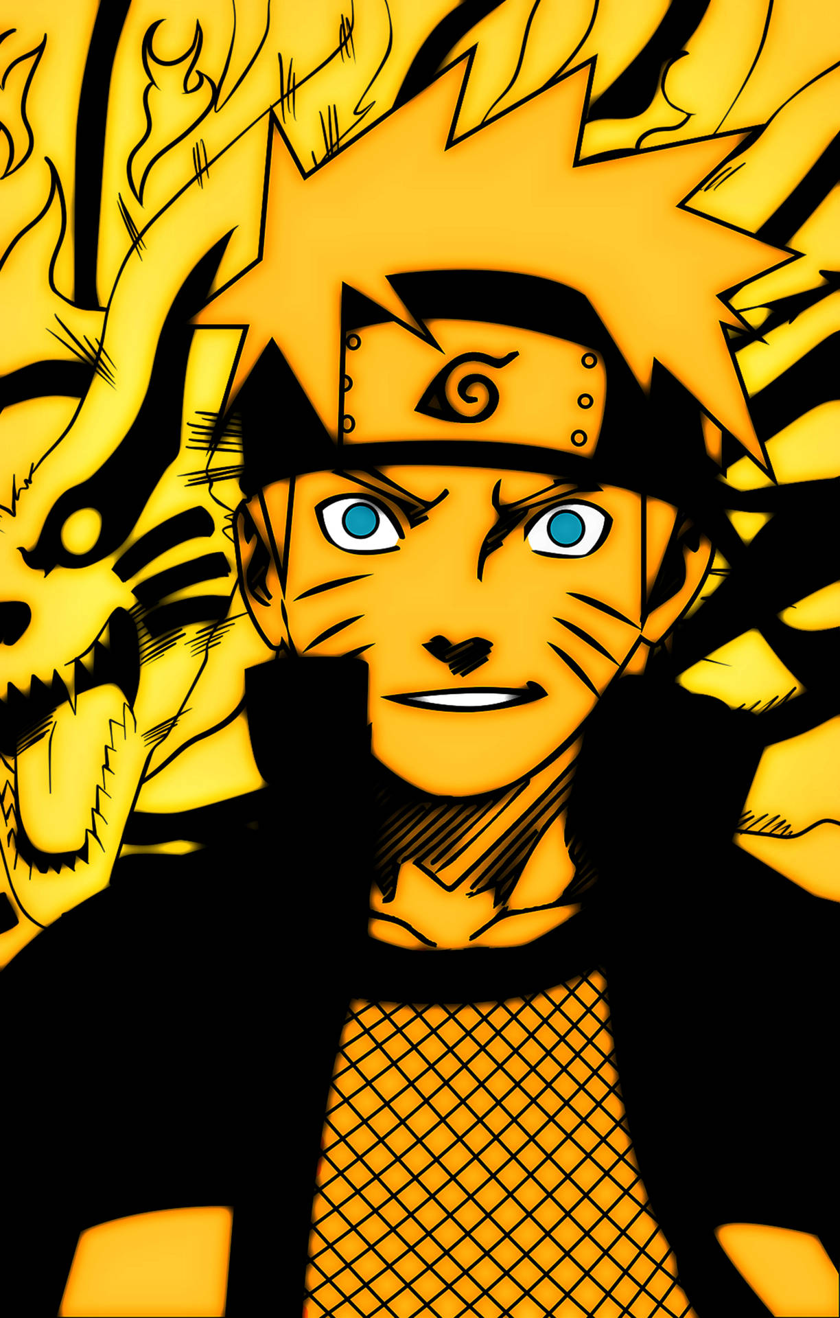 Yellow Naruto With Blue Eyes Wallpaper