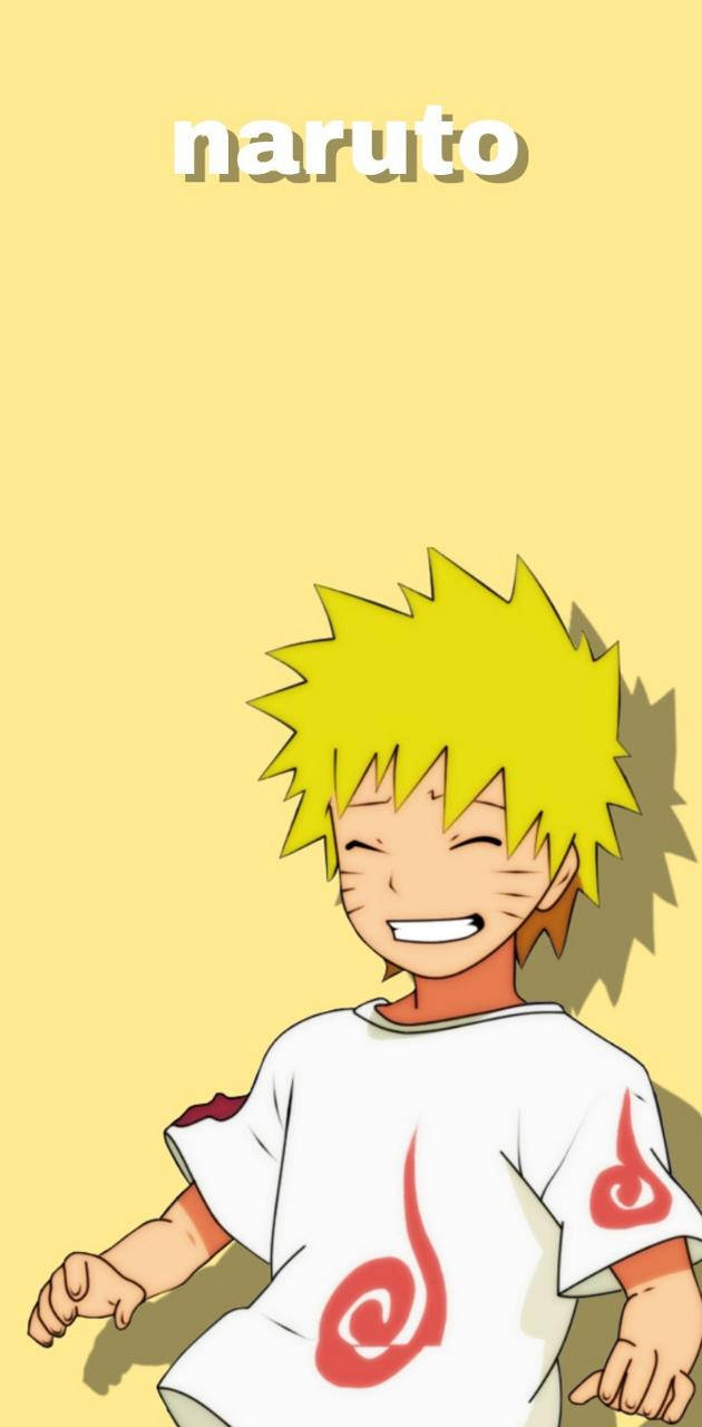 Young Yellow Naruto In White Shirt Wallpaper