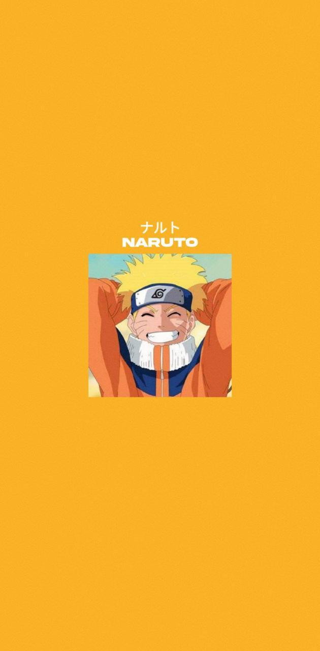 Et fantastisk illustration af gul Naruto i en virkende stilling. Wallpaper