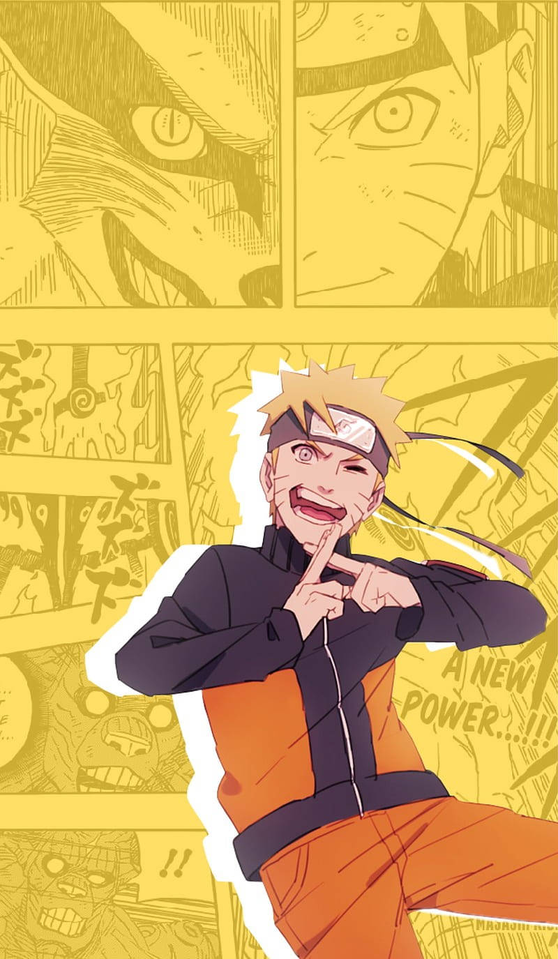 Yellow Naruto With Manga Wallpaper