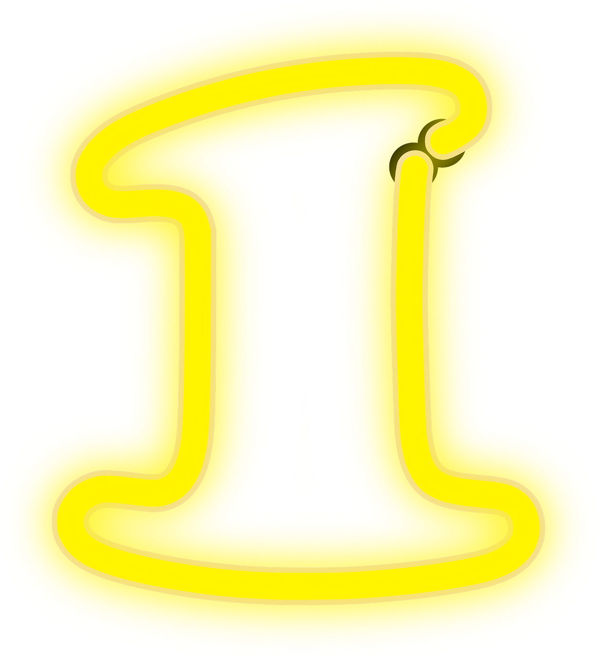 Yellow Neon Gemini Sign PNG