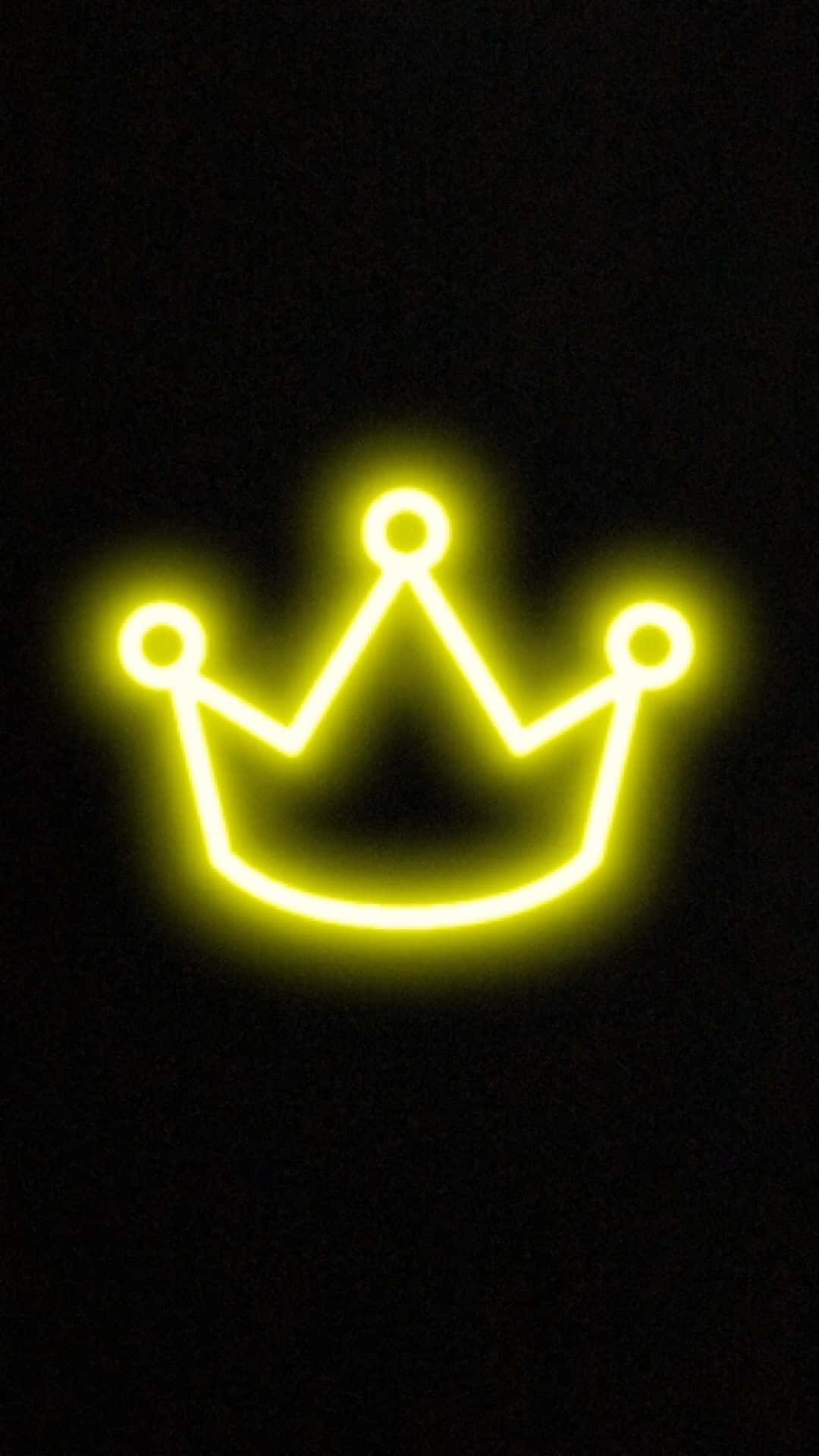 Download A Neon Crown On A Black Background Wallpaper | Wallpapers.com