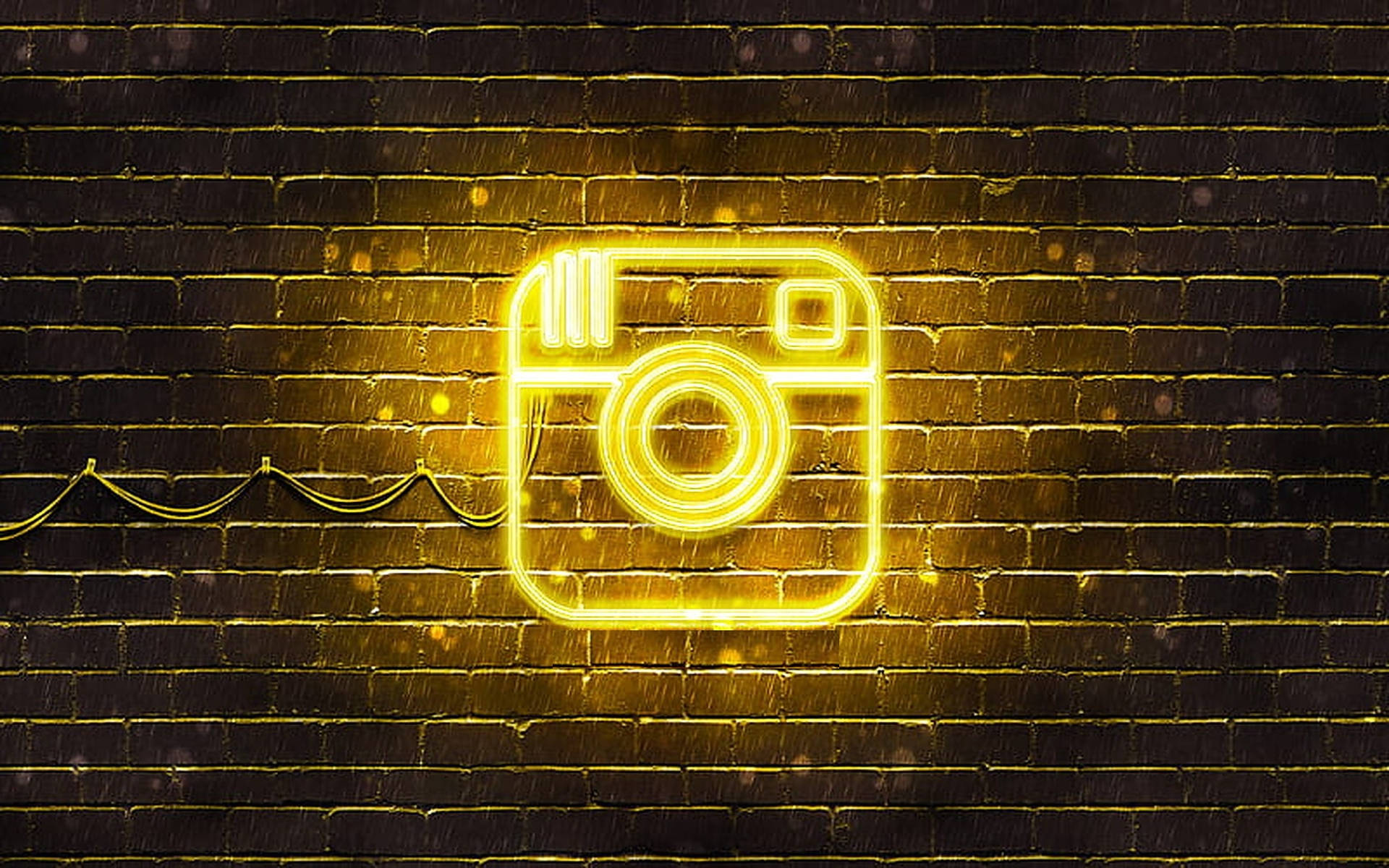 Yellow Neon Light Instagram Logo