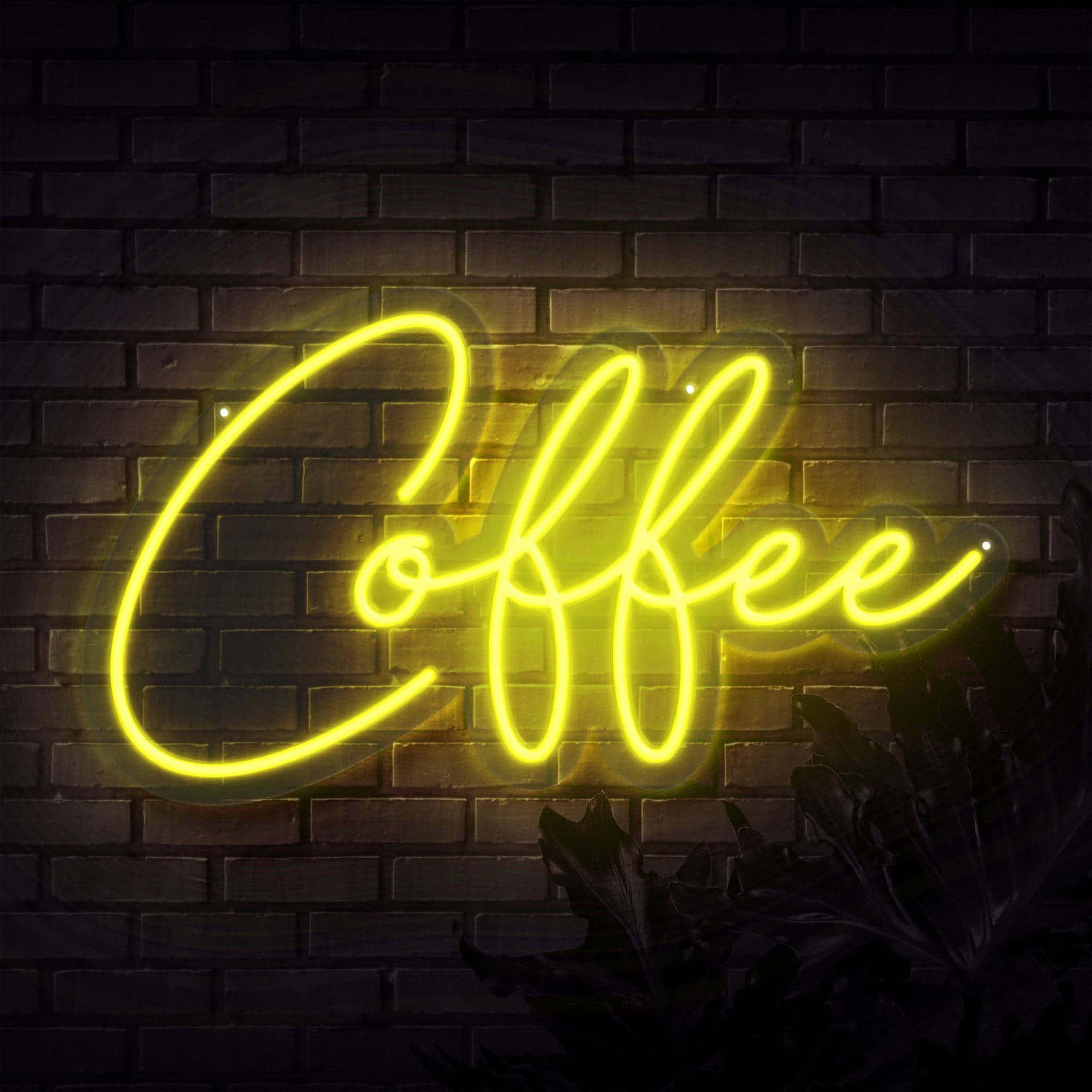 Brighten up your decor with this eye-catching yellow neon light Wallpaper